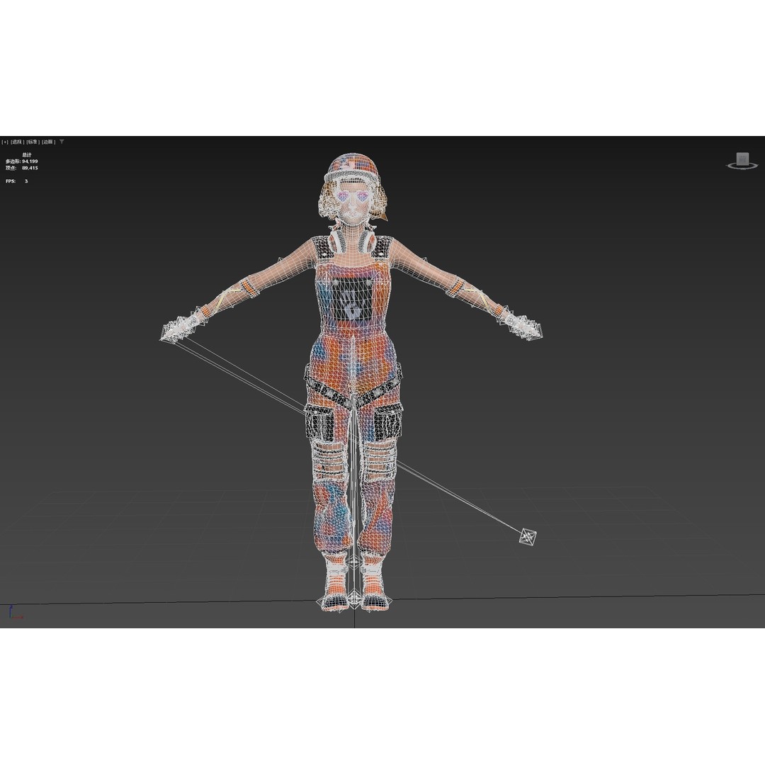 HipHop Girl 3D Model – Rigged Character for Animation, FBX, OBJ