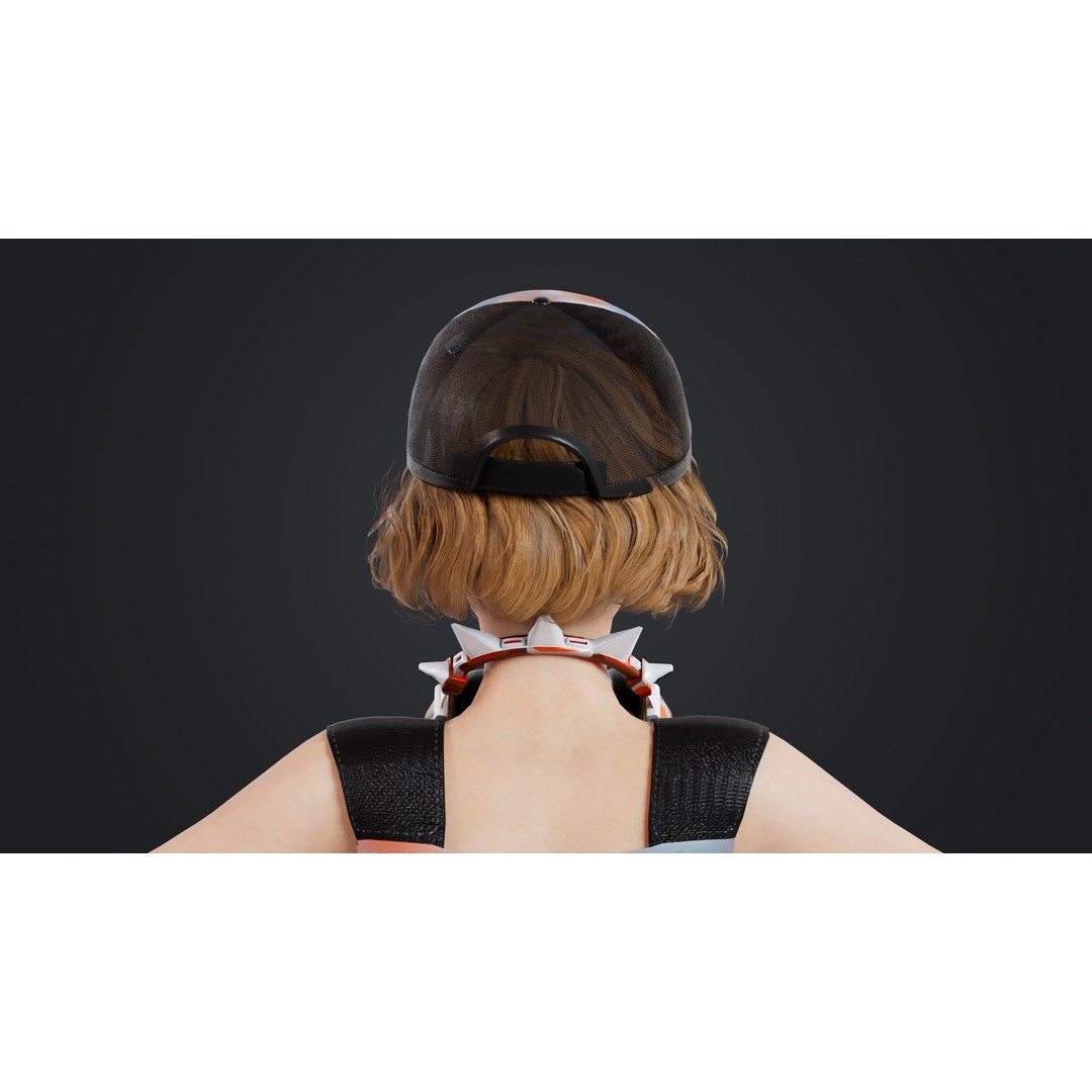 HipHop Girl 3D Model – Rigged Character for Animation, FBX, OBJ - View 12