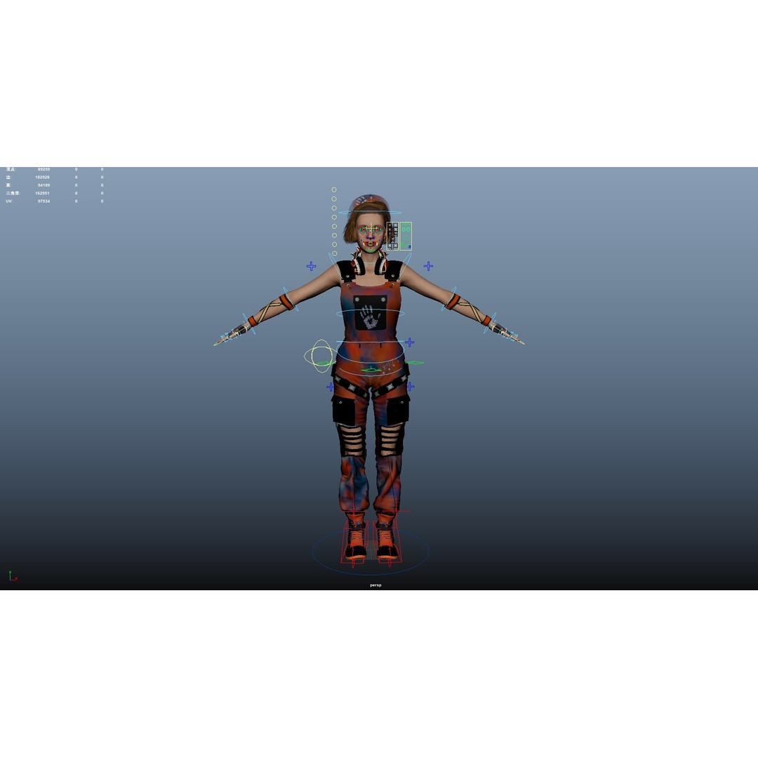 HipHop Girl 3D Model – Rigged Character for Animation, FBX, OBJ - View 19