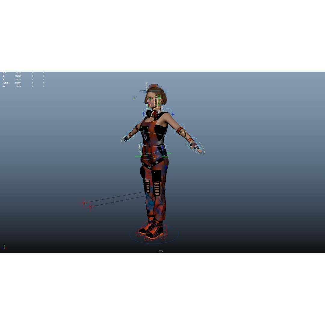 HipHop Girl 3D Model – Rigged Character for Animation, FBX, OBJ - View 21