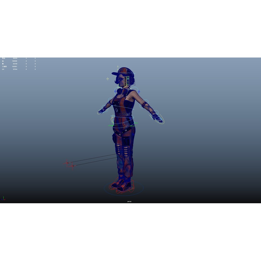 HipHop Girl 3D Model – Rigged Character for Animation, FBX, OBJ - View 22