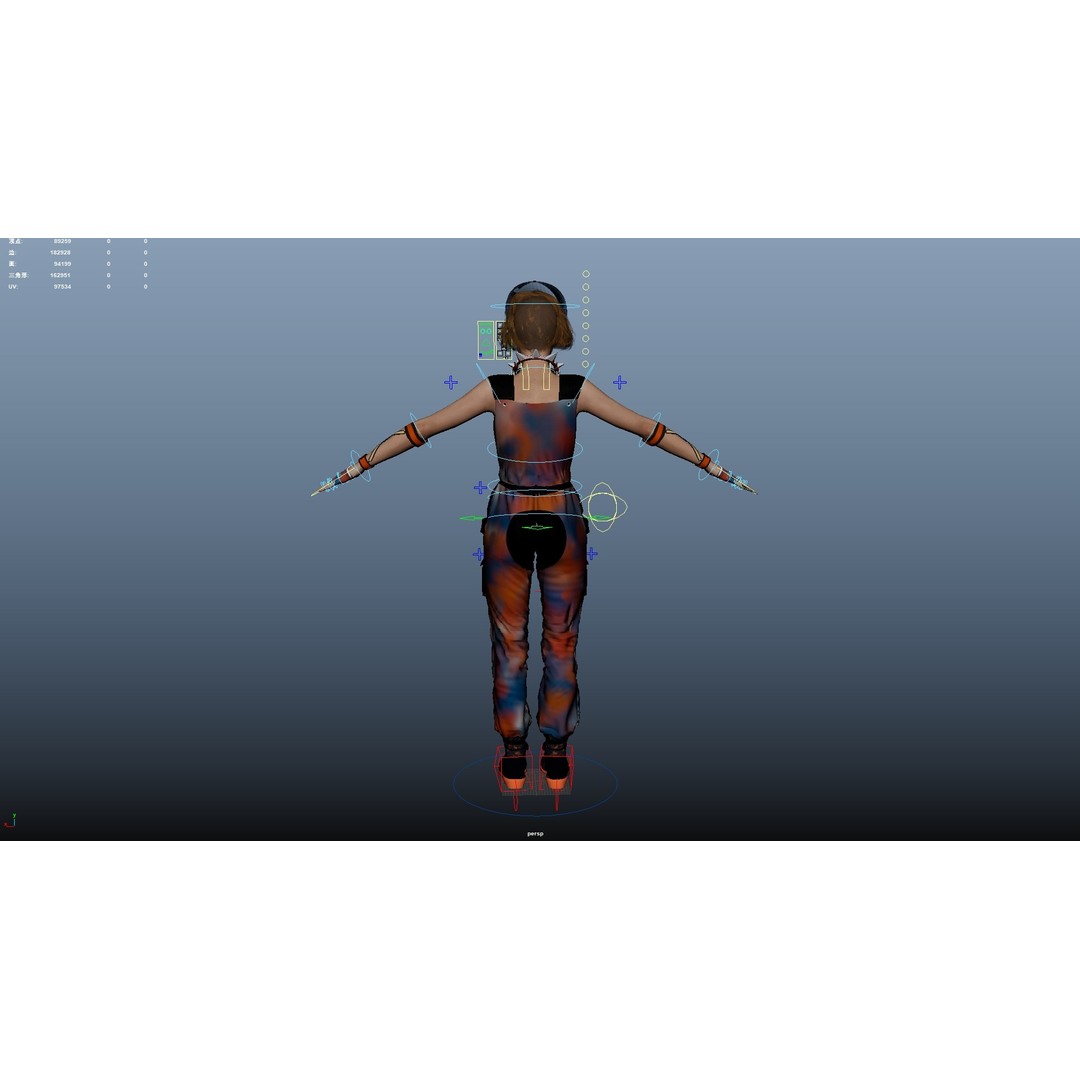 HipHop Girl 3D Model – Rigged Character for Animation, FBX, OBJ - View 23