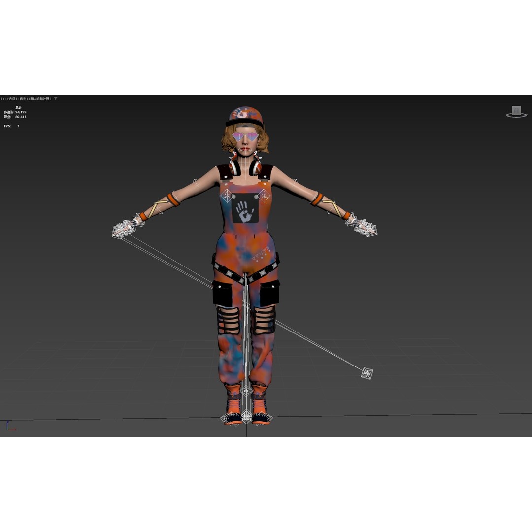 HipHop Girl 3D Model – Rigged Character for Animation, FBX, OBJ - View 25