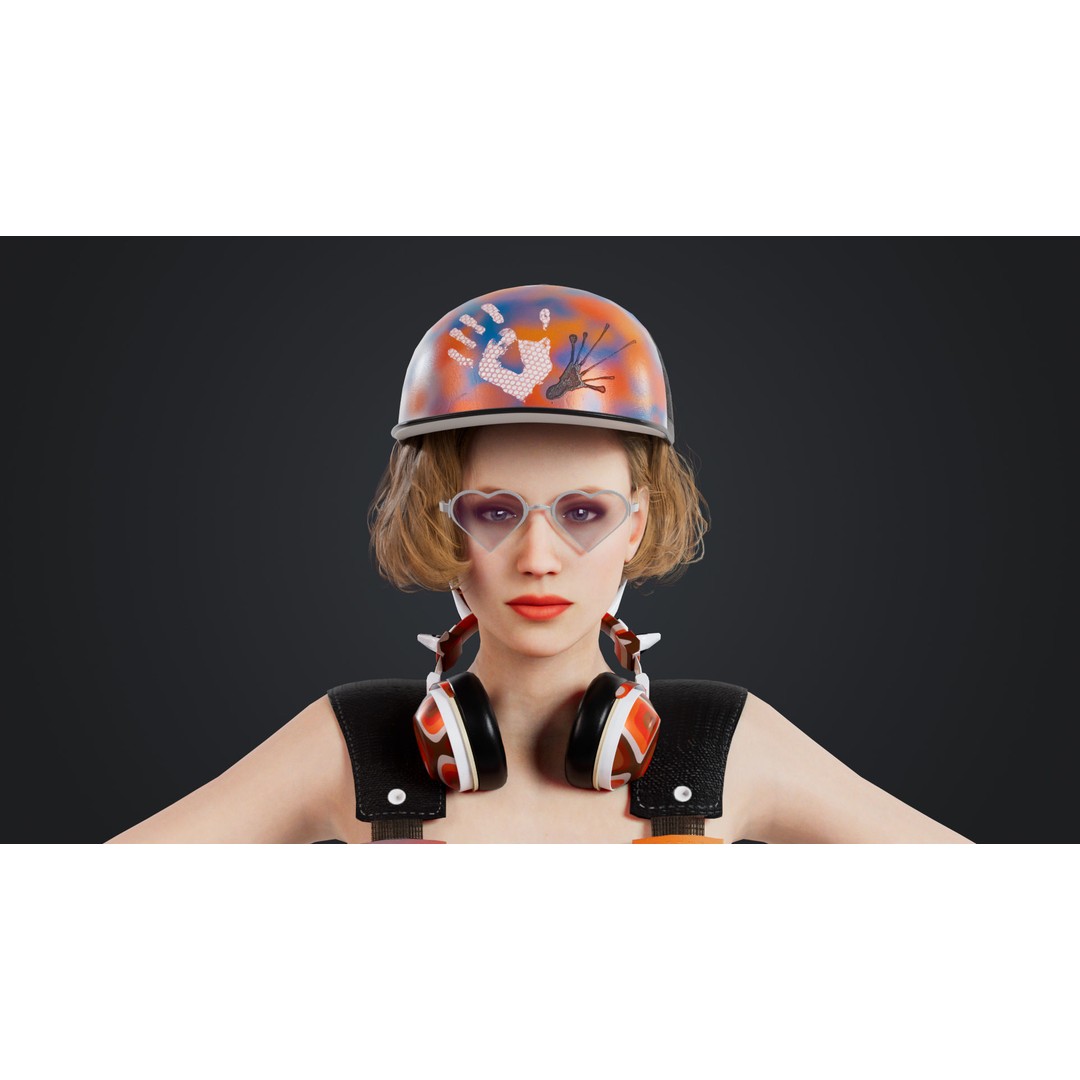 HipHop Girl 3D Model – Rigged Character for Animation, FBX, OBJ - View 8