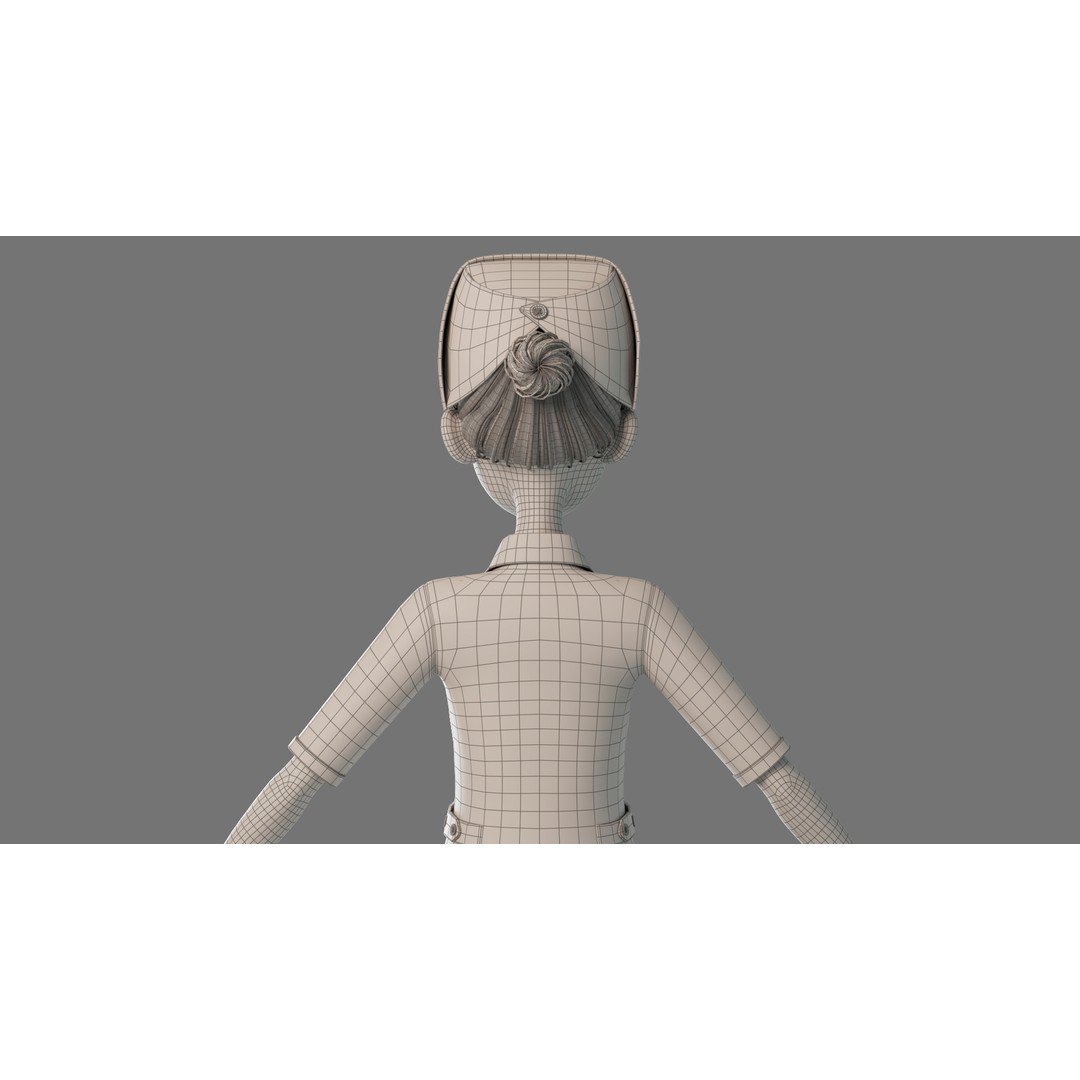 Cartoon Nurse 3D Model – Rigged Character for Animation, FBX - View 24