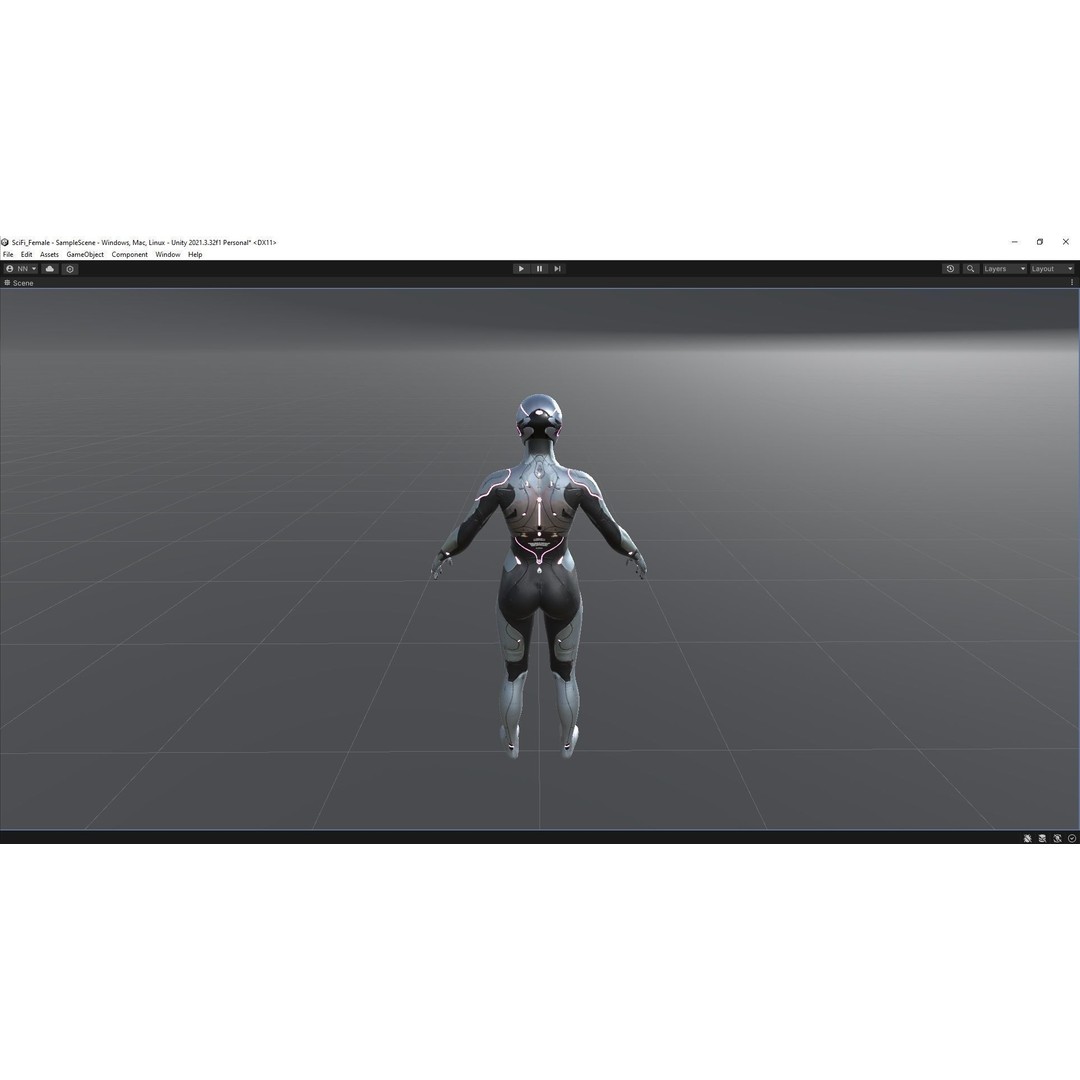 Sci-Fi Female 3D Model – Low Poly Rigged Character for Unreal Engine