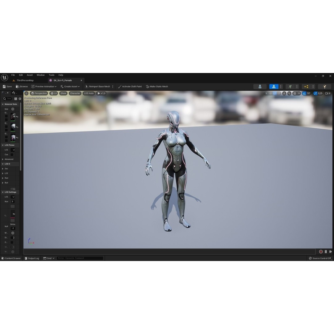 Sci-Fi Female 3D Model – Low Poly Rigged Character for Unreal Engine - View 10