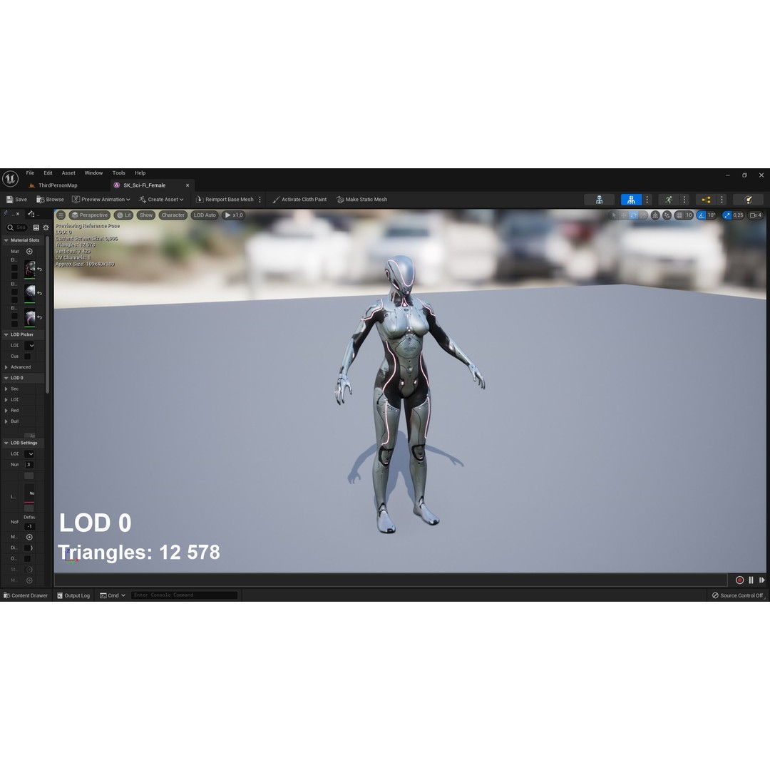 Sci-Fi Female 3D Model – Low Poly Rigged Character for Unreal Engine - View 12