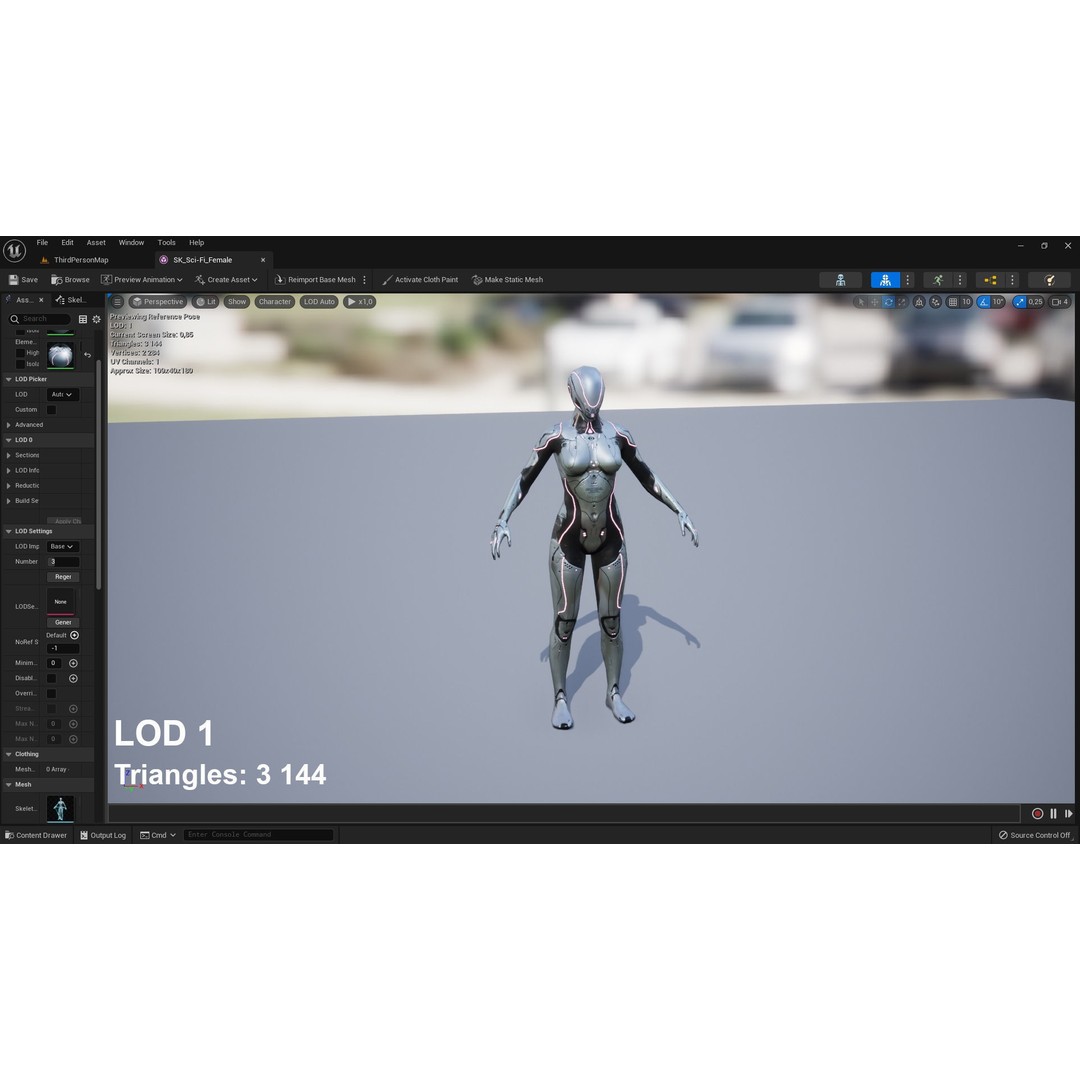 Sci-Fi Female 3D Model – Low Poly Rigged Character for Unreal Engine - View 13