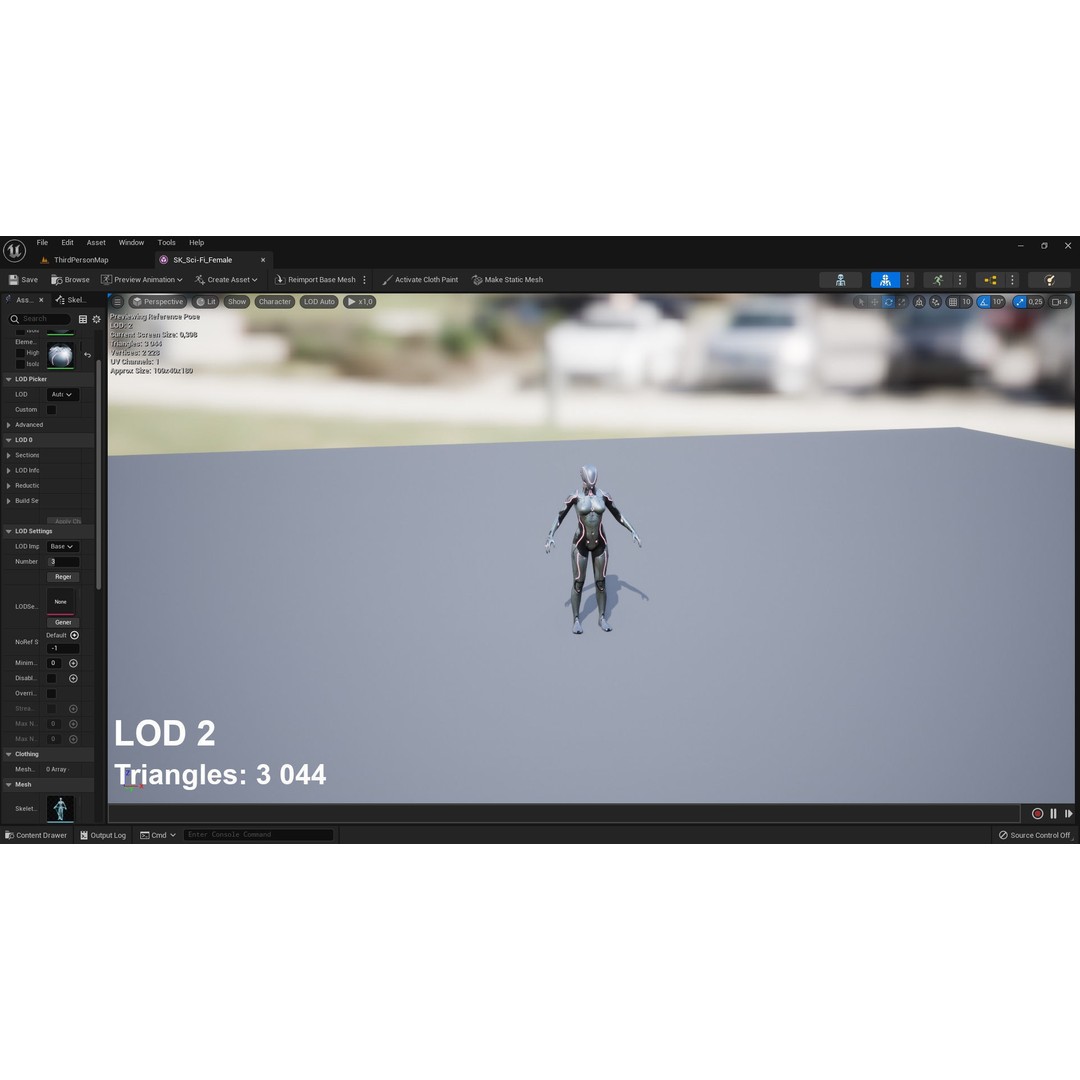 Sci-Fi Female 3D Model – Low Poly Rigged Character for Unreal Engine - View 14
