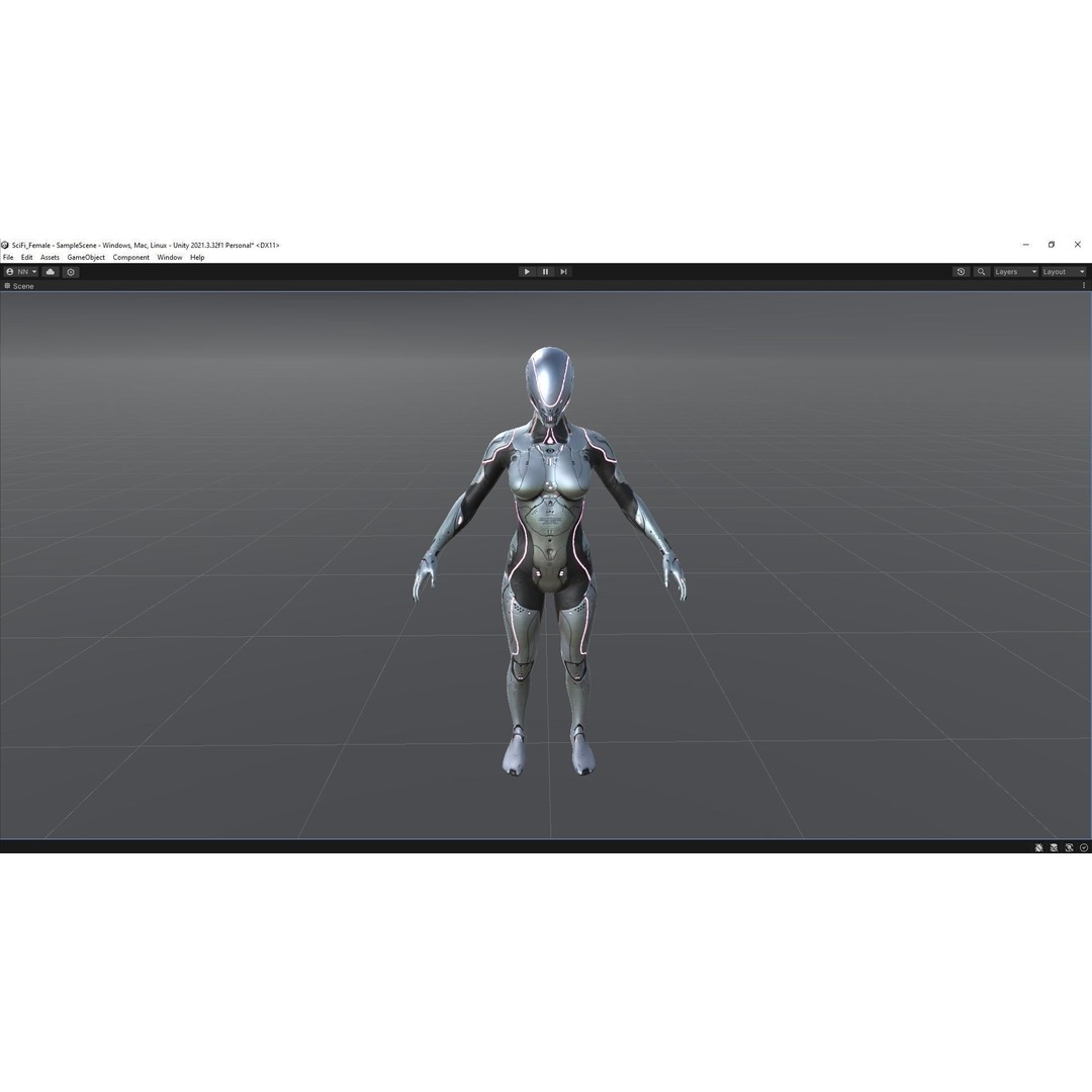Sci-Fi Female 3D Model – Low Poly Rigged Character for Unreal Engine - View 16