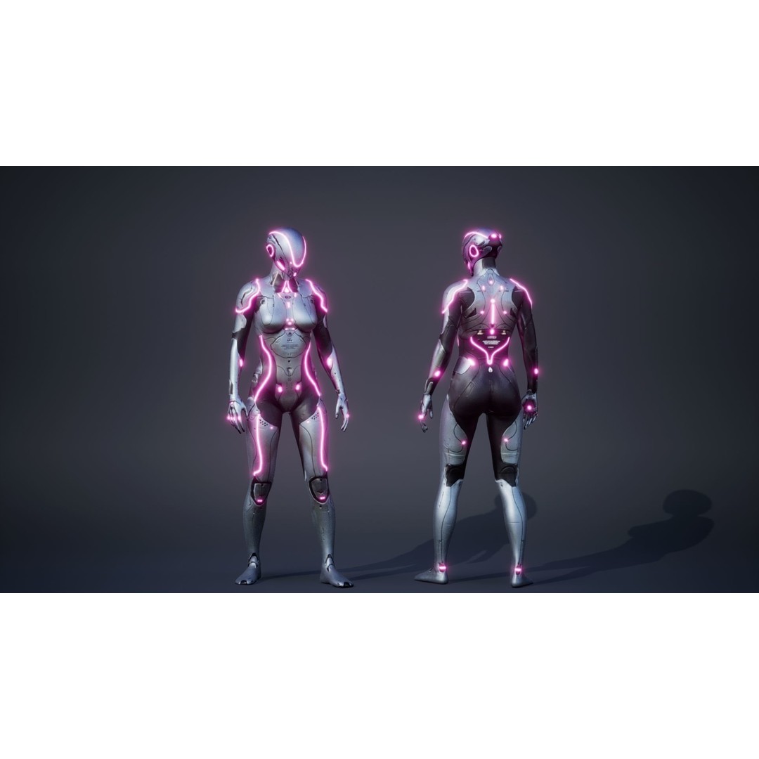 Sci-Fi Female 3D Model – Low Poly Rigged Character for Unreal Engine - View 9