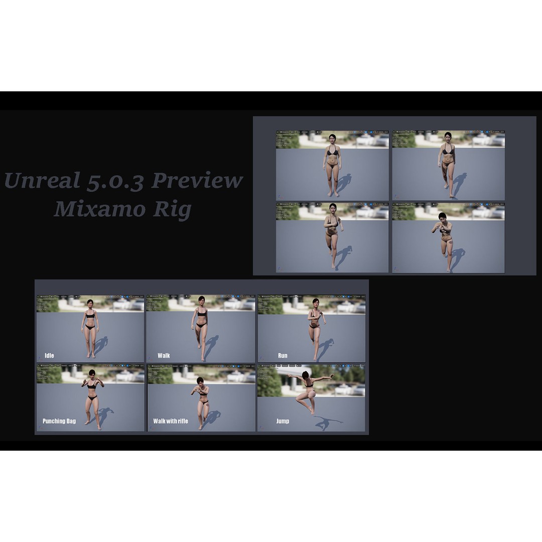Male Female Base Mega Pack 3D Model – Low Poly Rigged Characters, FBX - View 15