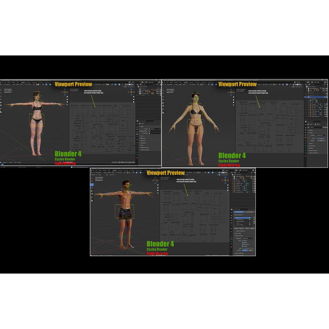 Male Female Base Mega Pack 3D Model – Low Poly Rigged Characters, FBX - View 18