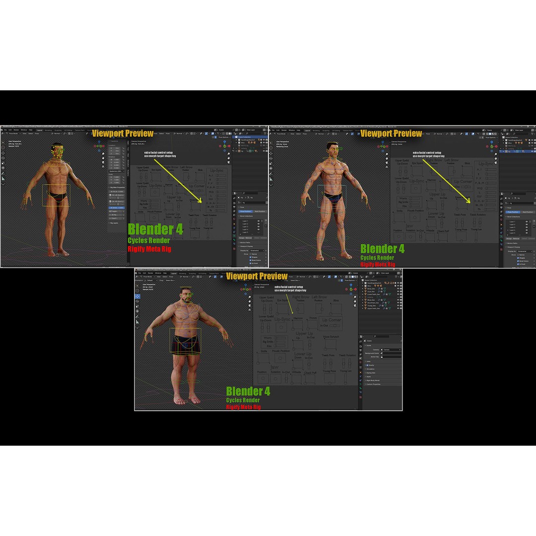 Male Female Base Mega Pack 3D Model – Low Poly Rigged Characters, FBX - View 19