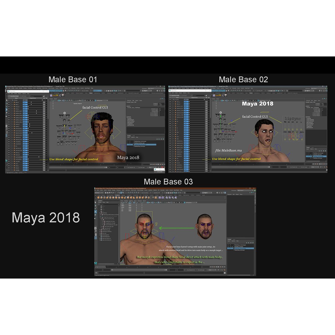 Male Female Base Mega Pack 3D Model – Low Poly Rigged Characters, FBX - View 23