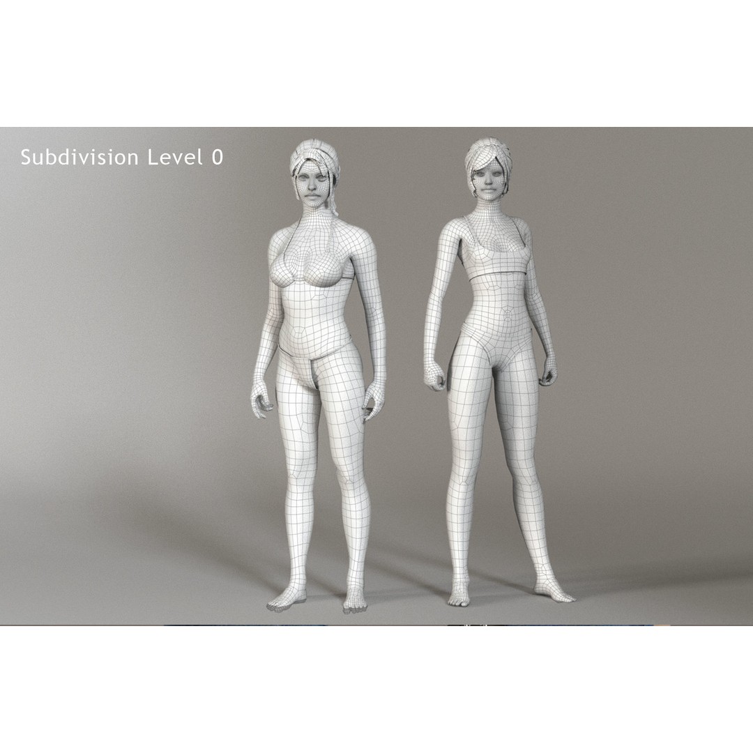 Male Female Base Mega Pack 3D Model – Low Poly Rigged Characters, FBX - View 25