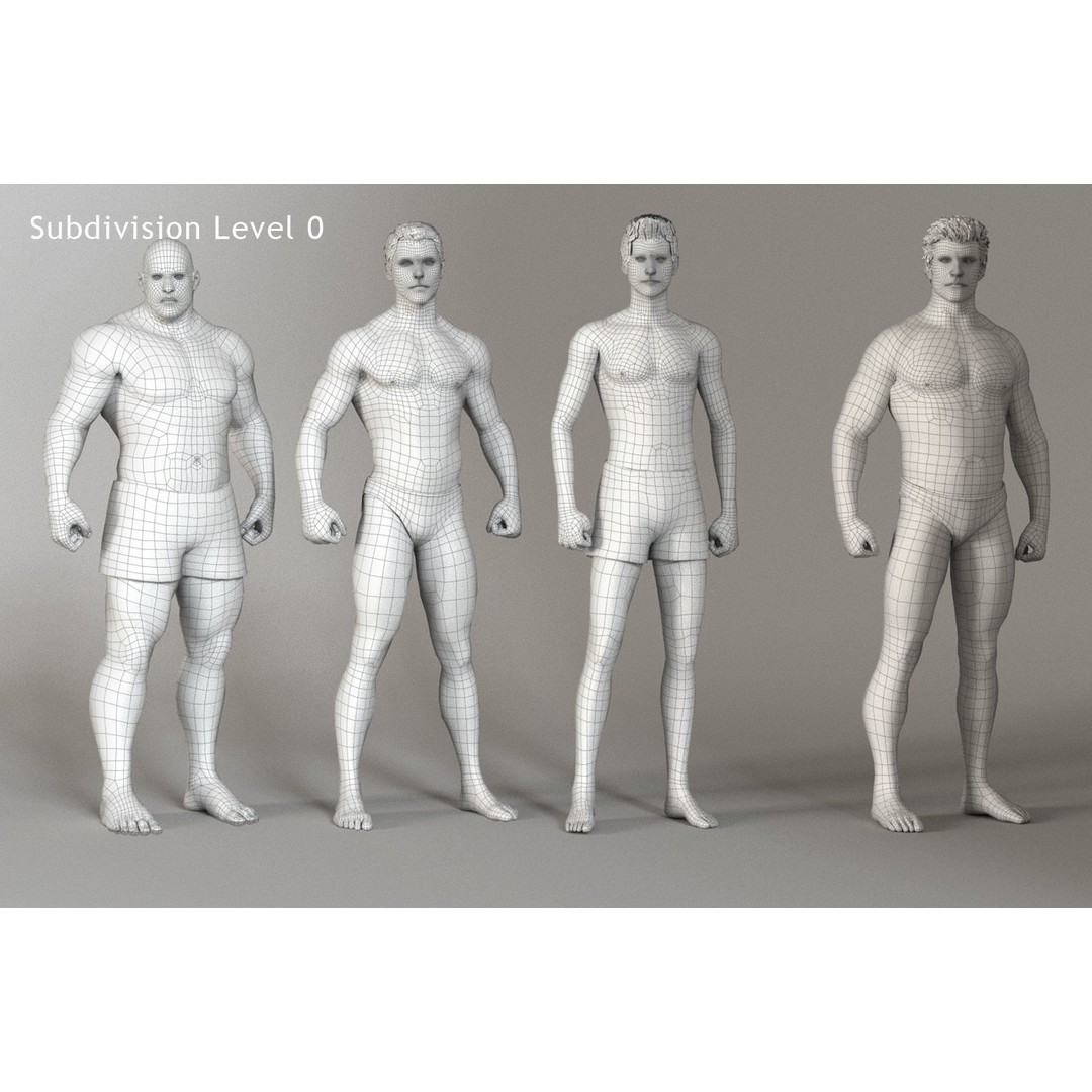 Male Female Base Mega Pack 3D Model – Low Poly Rigged Characters, FBX - View 26