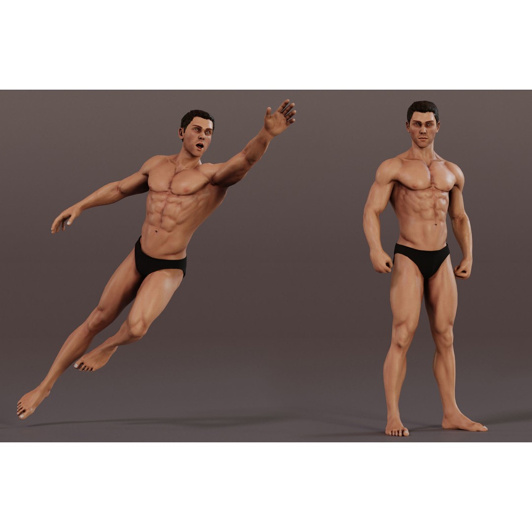 Male Female Base Mega Pack 3D Model – Low Poly Rigged Characters, FBX - View 6