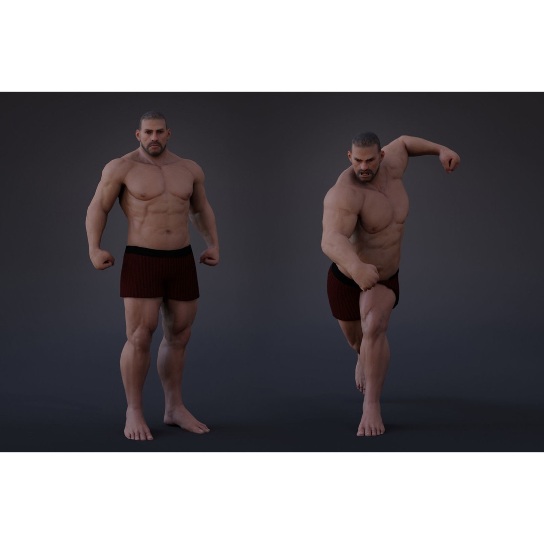 Male Female Base Mega Pack 3D Model – Low Poly Rigged Characters, FBX - View 8