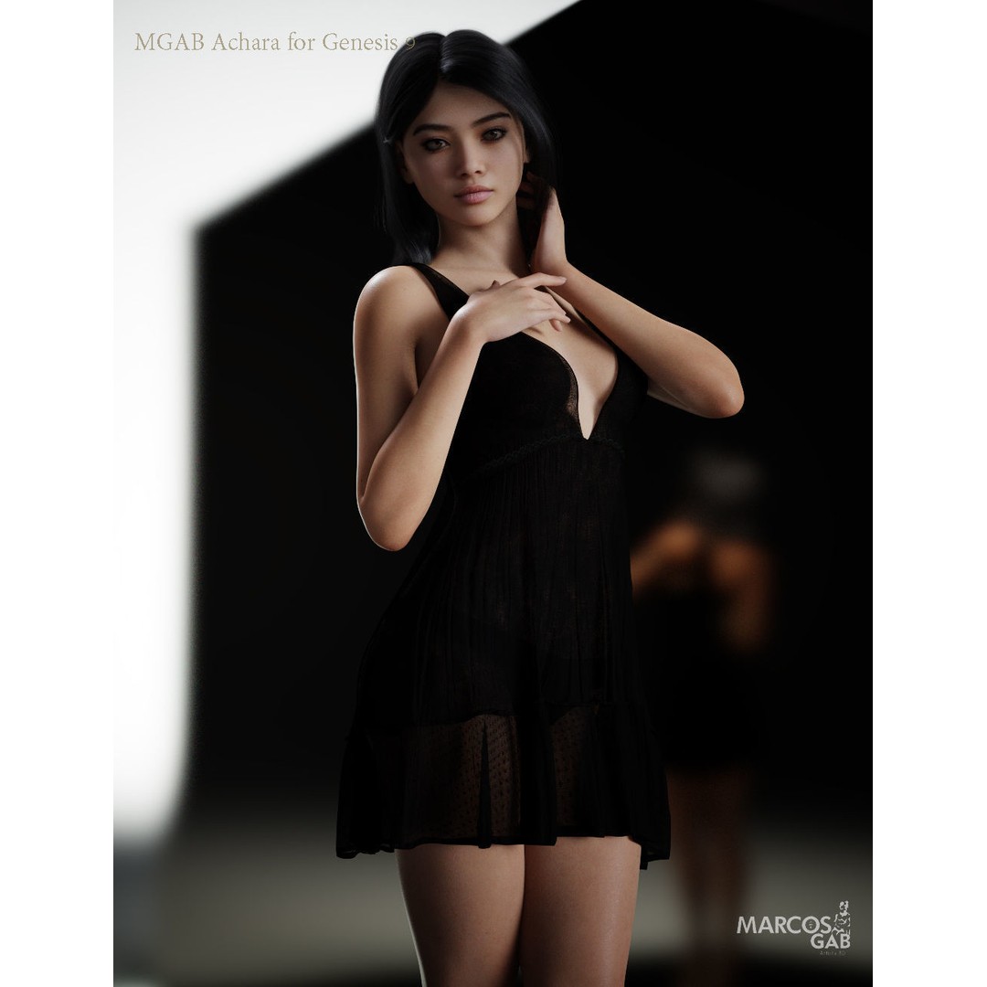 MGAB Achara 3D Model – Beautiful Woman, Rigged, PBR, Genesis 9 - View 15