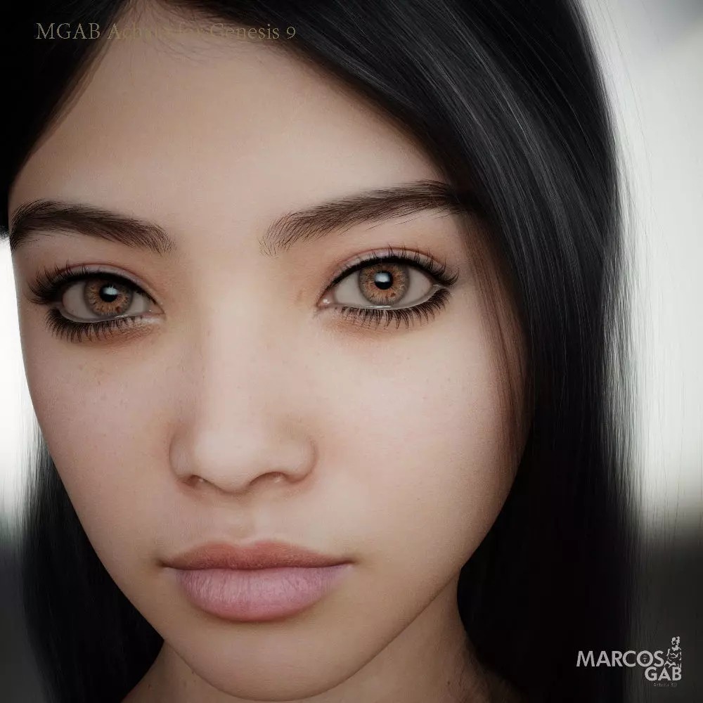 MGAB Achara 3D Model – Beautiful Woman, Rigged, PBR, Genesis 9 - View 2