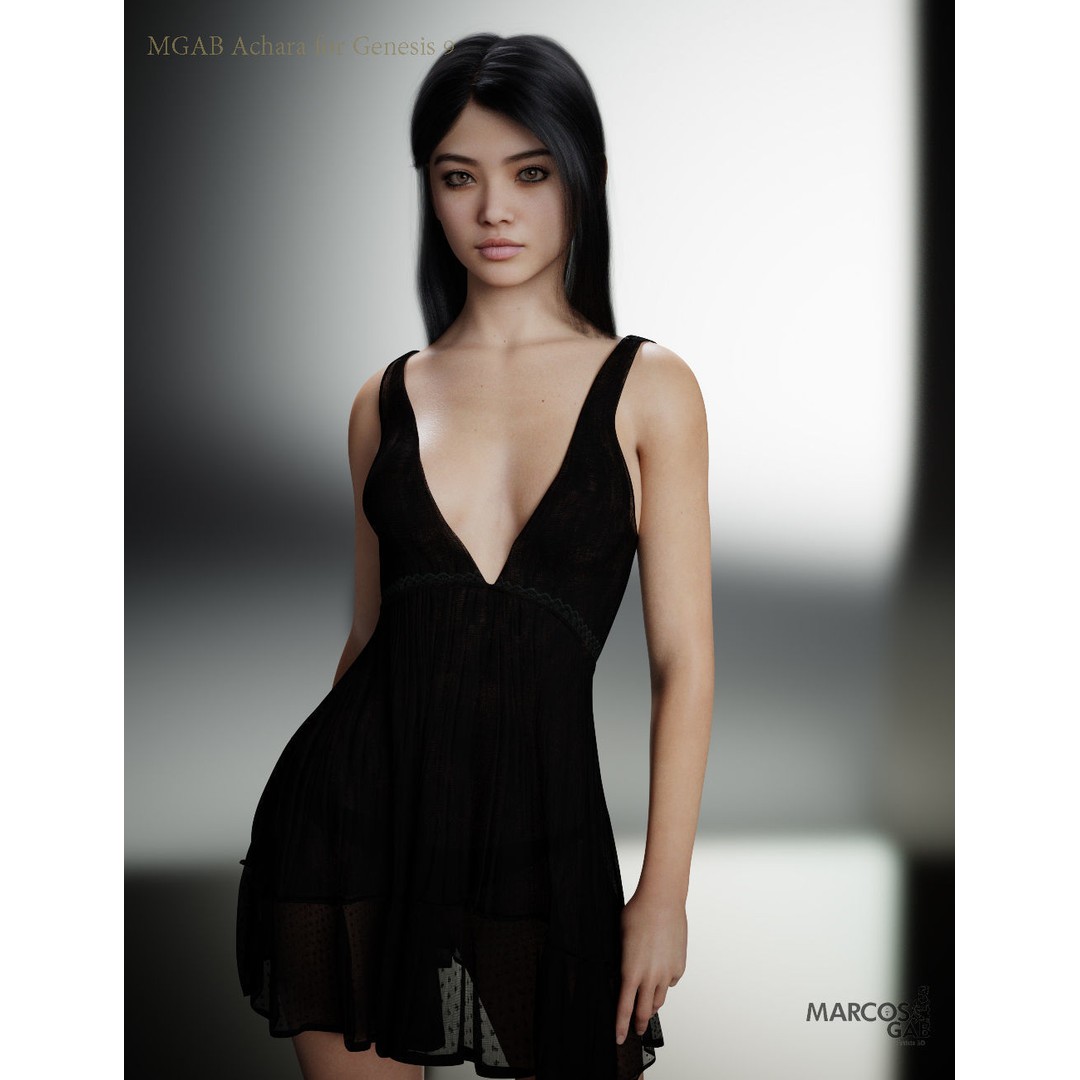 MGAB Achara 3D Model – Beautiful Woman, Rigged, PBR, Genesis 9 - View 23
