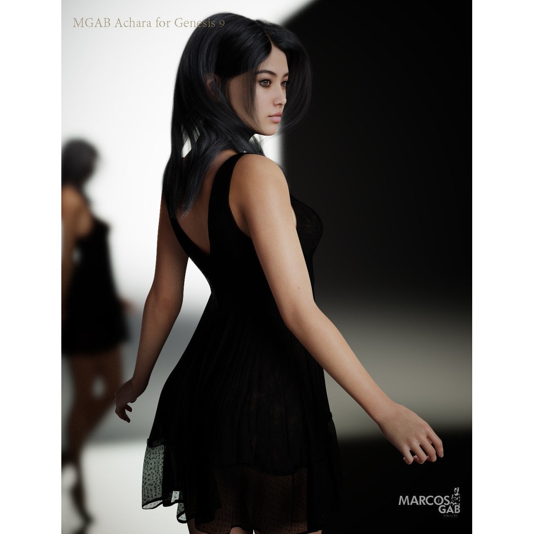 MGAB Achara 3D Model – Beautiful Woman, Rigged, PBR, Genesis 9 - View 5