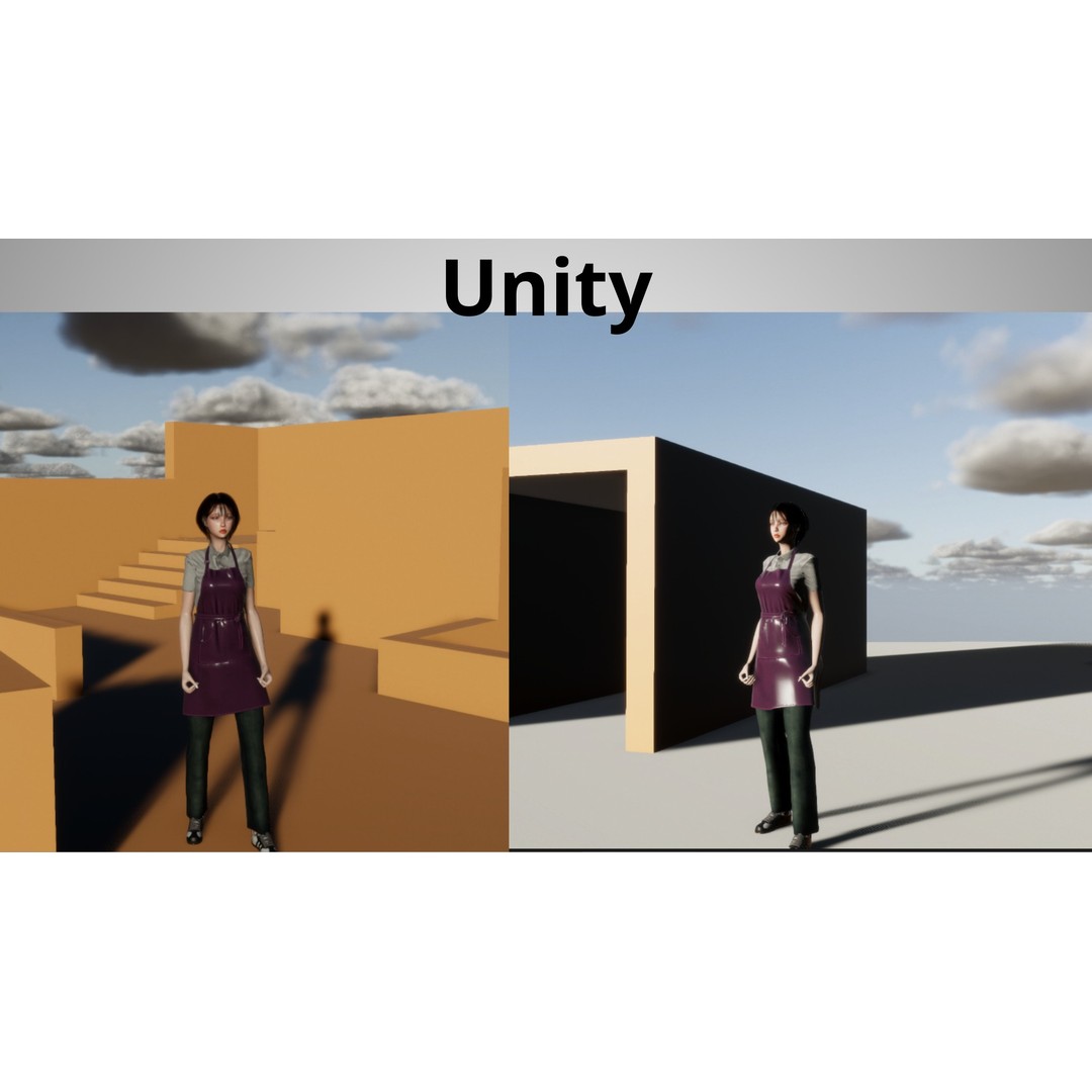 Barista Girl 3D Model – Low Poly Game Ready Character, FBX