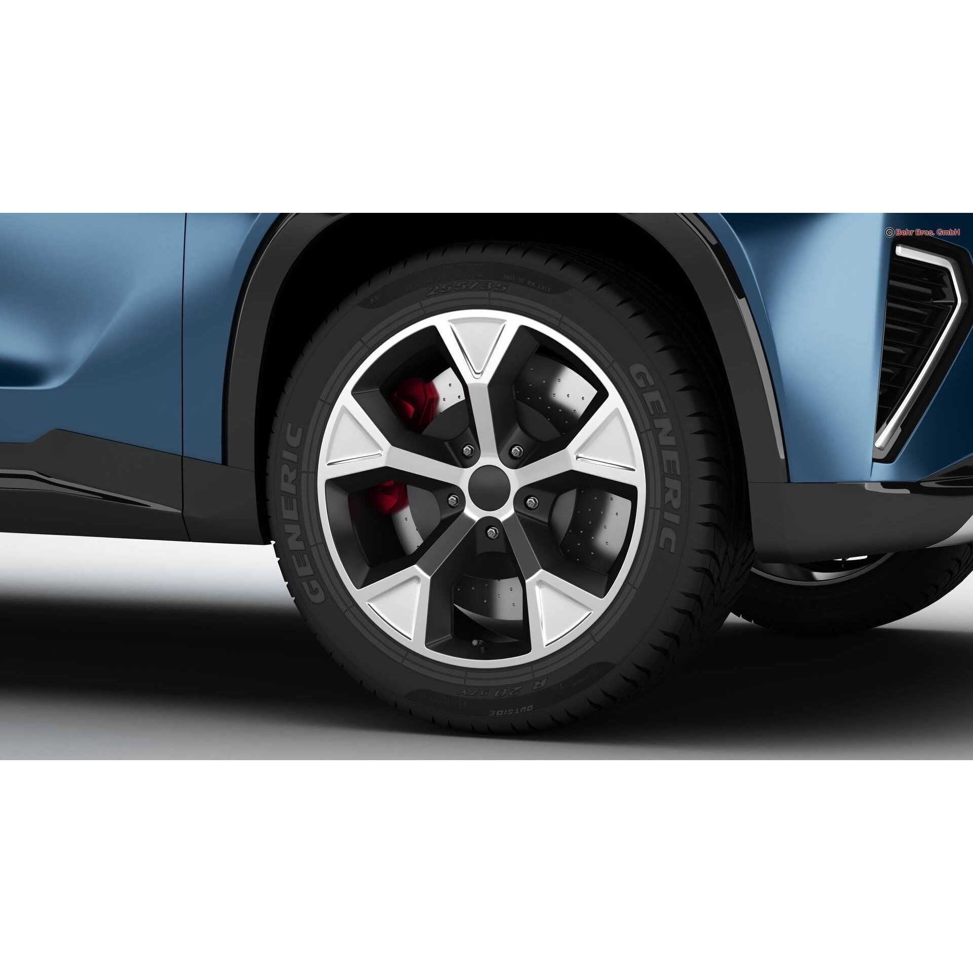 Generic Modern SUV - High-Poly Game-Ready 3D Model - View 10