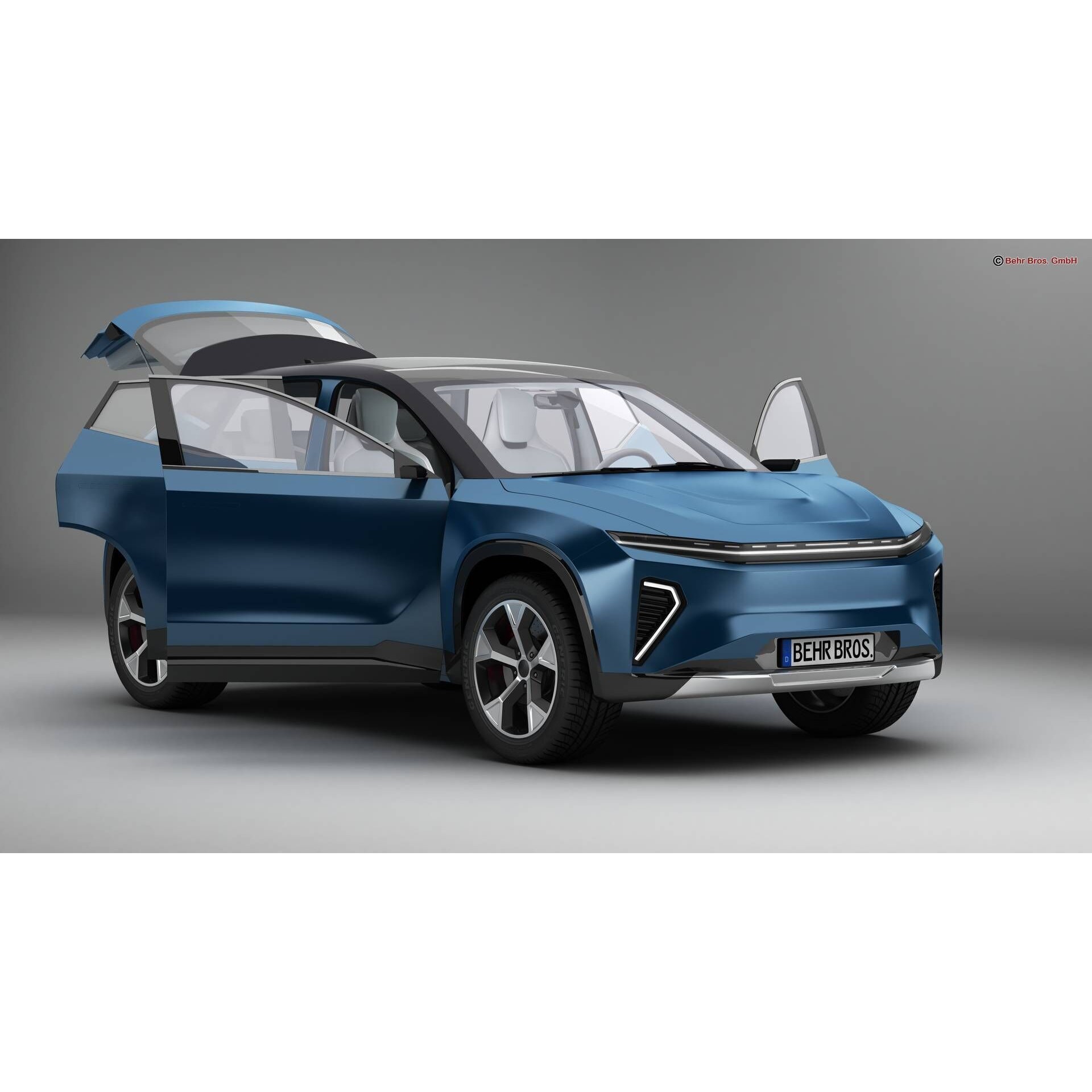 Generic Modern SUV - High-Poly Game-Ready 3D Model - View 4