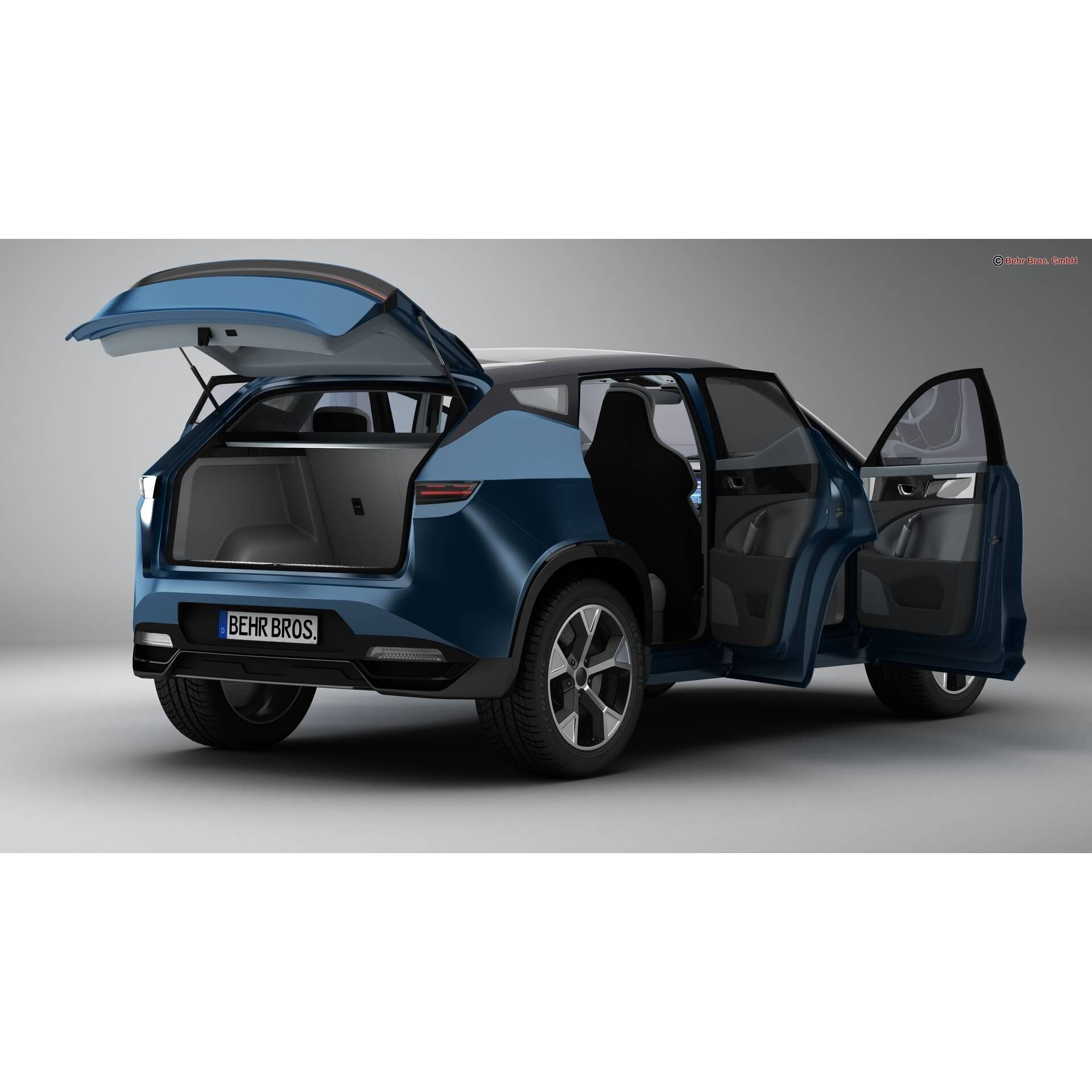 Generic Modern SUV - High-Poly Game-Ready 3D Model - View 6