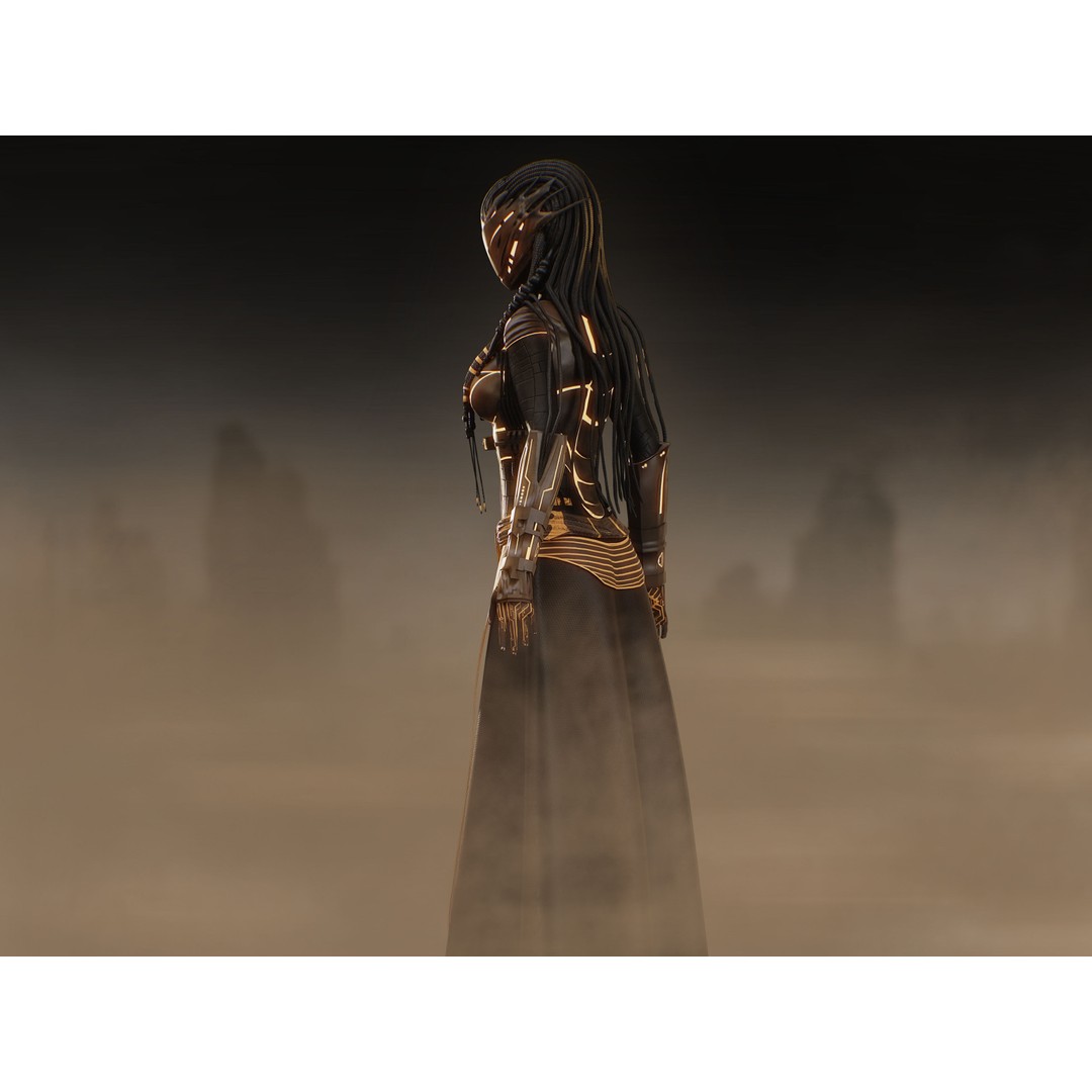 Dune Valkyrie 3D Model – Low Poly Sci-Fi Character, Rigged PBR - View 5
