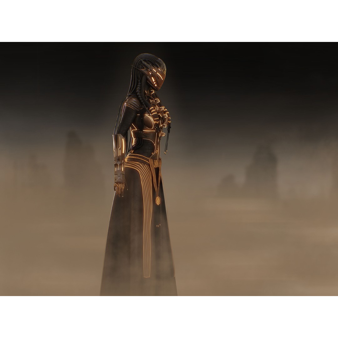 Dune Valkyrie 3D Model – Low Poly Sci-Fi Character, Rigged PBR - View 7