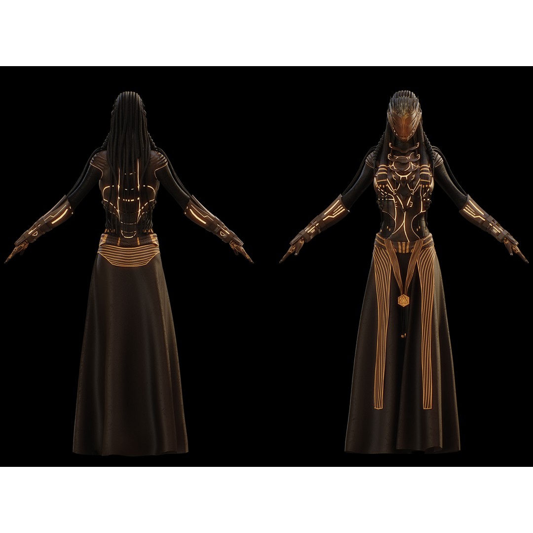 Dune Valkyrie 3D Model – Low Poly Sci-Fi Character, Rigged PBR - View 9