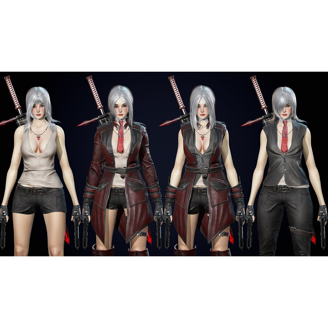 Half Blood Characters 3D Model – Low Poly Rigged Fantasy Asset, FBX - View 10