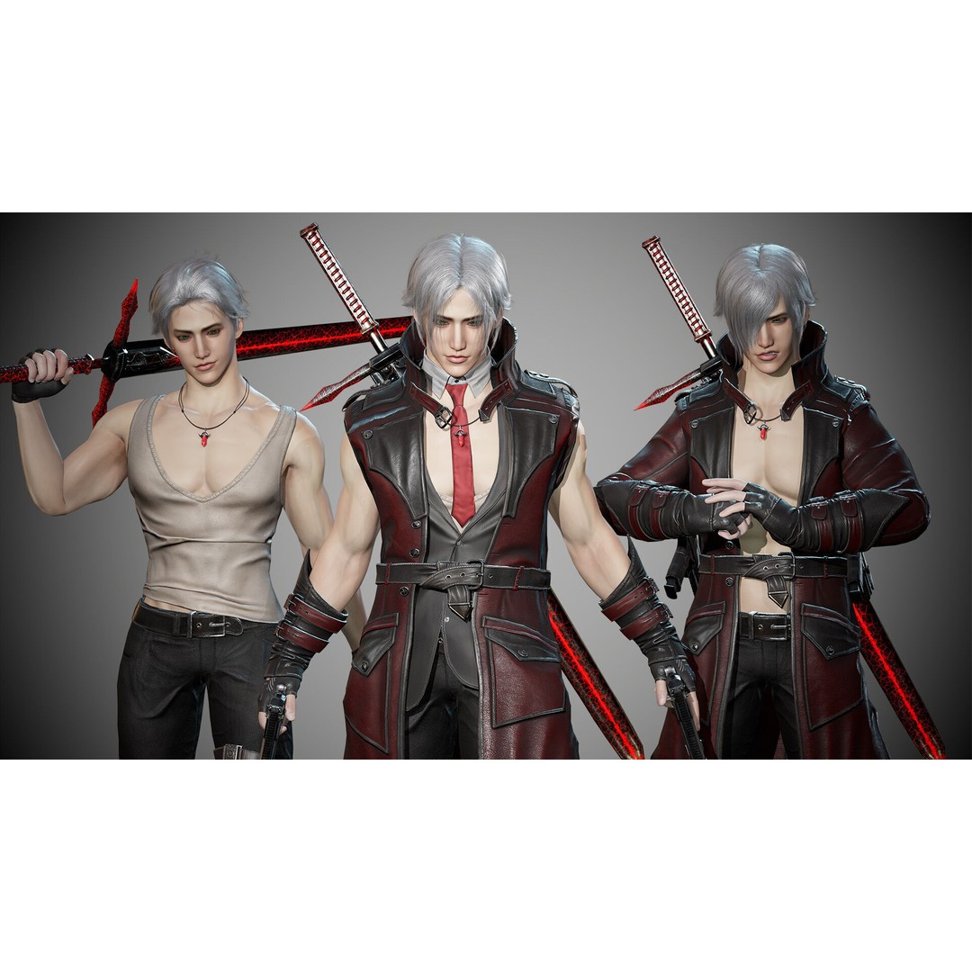 Half Blood Characters 3D Model – Low Poly Rigged Fantasy Asset, FBX - View 11