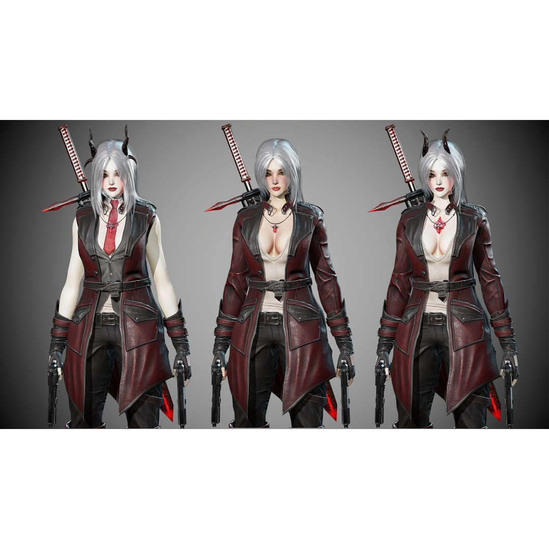 Half Blood Characters 3D Model – Low Poly Rigged Fantasy Asset, FBX - View 12