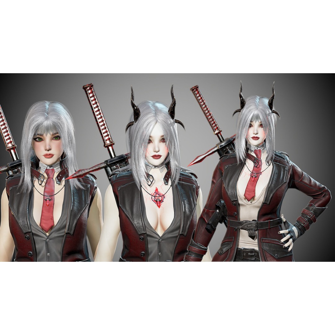 Half Blood Characters 3D Model – Low Poly Rigged Fantasy Asset, FBX - View 14