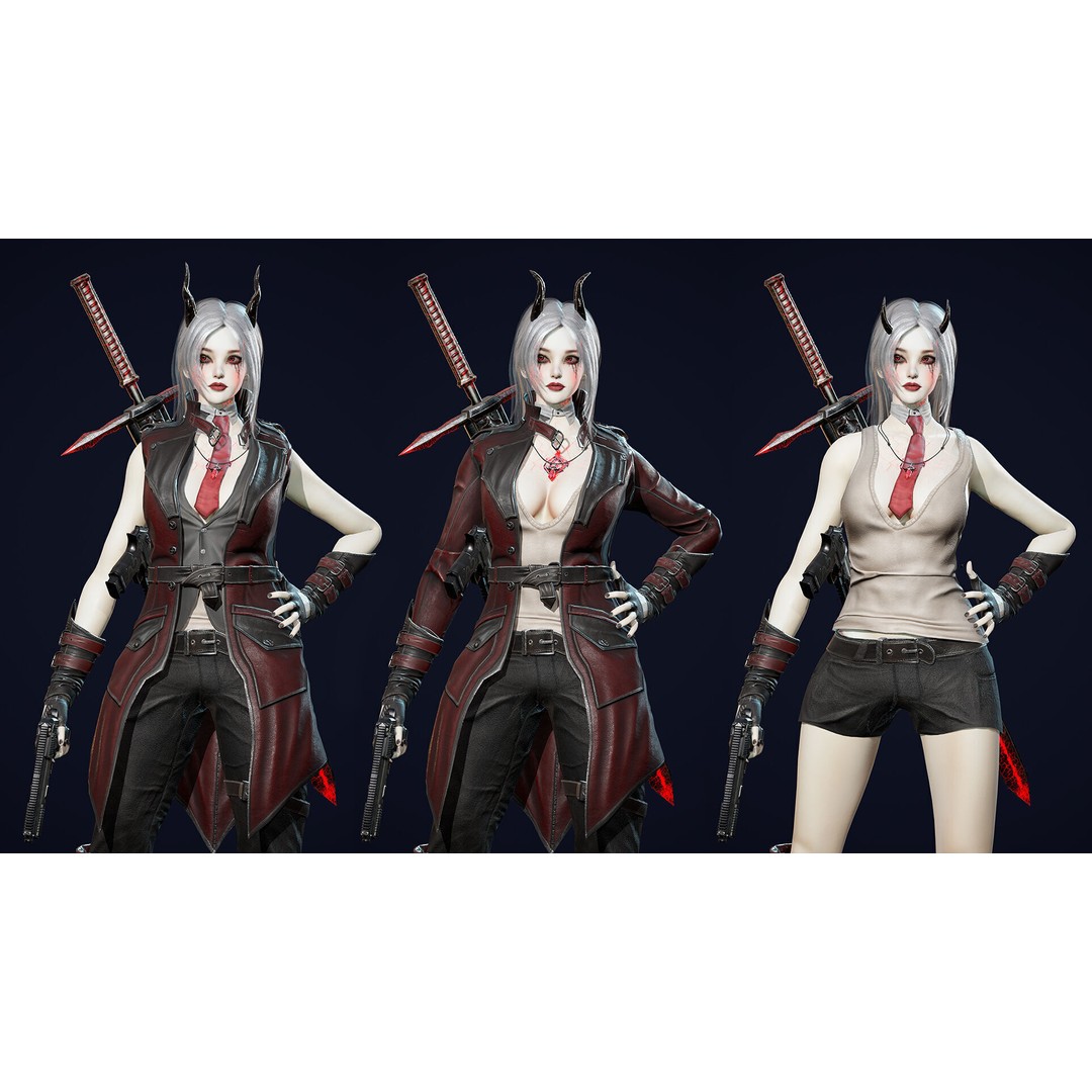 Half Blood Characters 3D Model – Low Poly Rigged Fantasy Asset, FBX - View 22