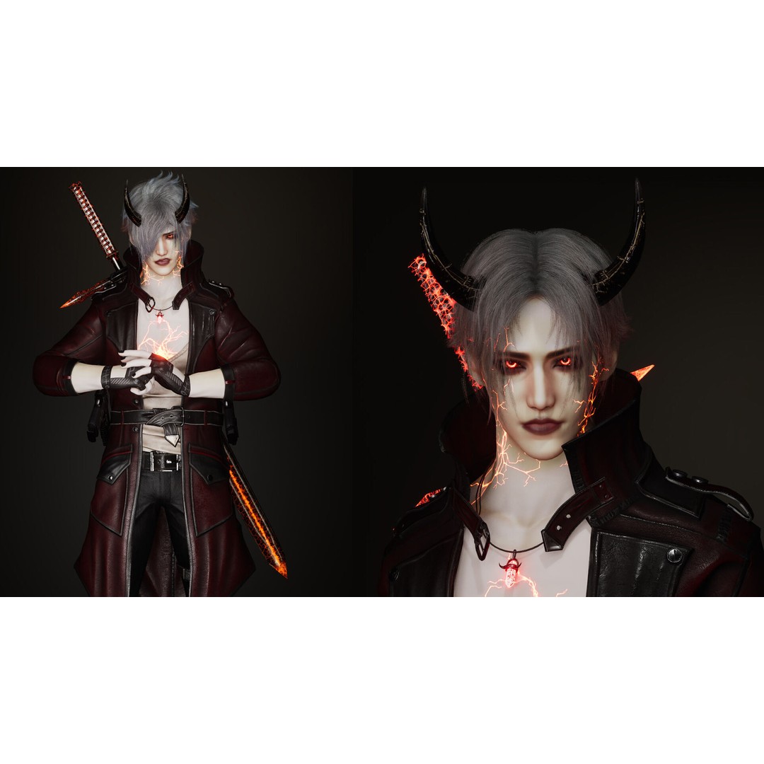 Half Blood Characters 3D Model – Low Poly Rigged Fantasy Asset, FBX - View 26