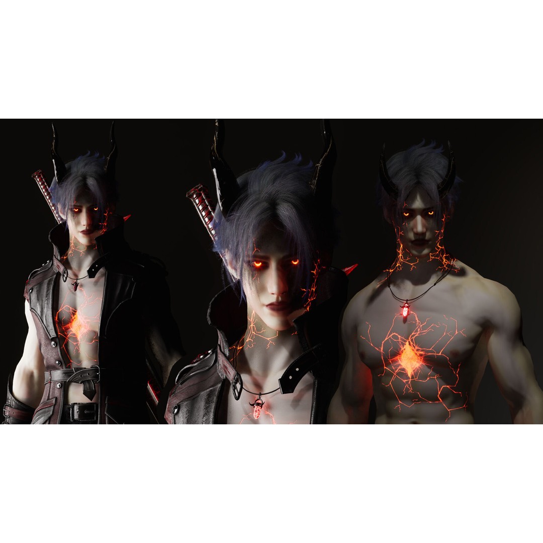 Half Blood Characters 3D Model – Low Poly Rigged Fantasy Asset, FBX - View 28