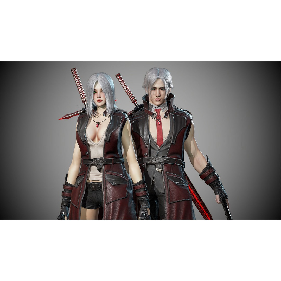 Half Blood Characters 3D Model – Low Poly Rigged Fantasy Asset, FBX - View 3