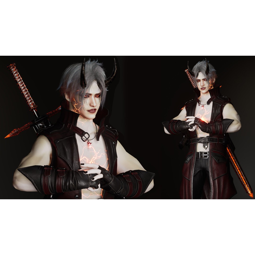 Half Blood Characters 3D Model – Low Poly Rigged Fantasy Asset, FBX - View 30