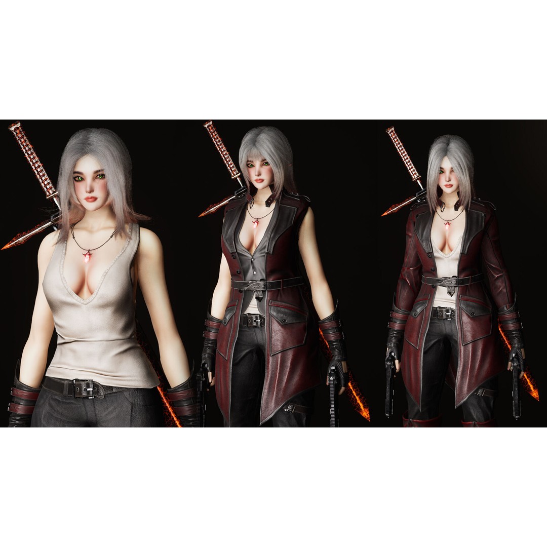 Half Blood Characters 3D Model – Low Poly Rigged Fantasy Asset, FBX - View 36