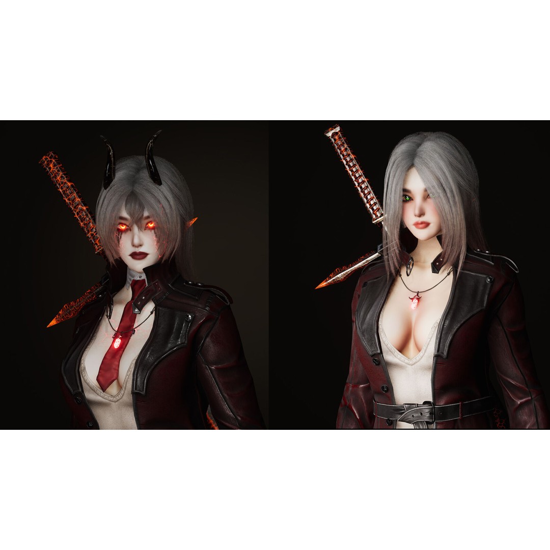 Half Blood Characters 3D Model – Low Poly Rigged Fantasy Asset, FBX - View 40