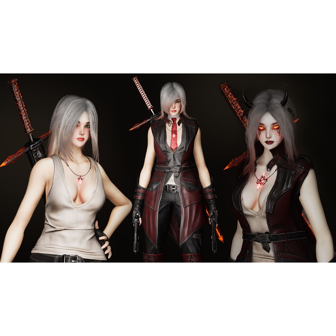 Half Blood Characters 3D Model – Low Poly Rigged Fantasy Asset, FBX - View 42
