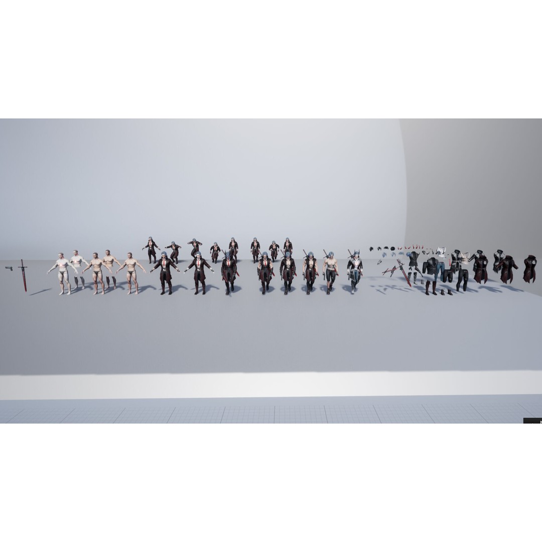 Half Blood Characters 3D Model – Low Poly Rigged Fantasy Asset, FBX - View 44