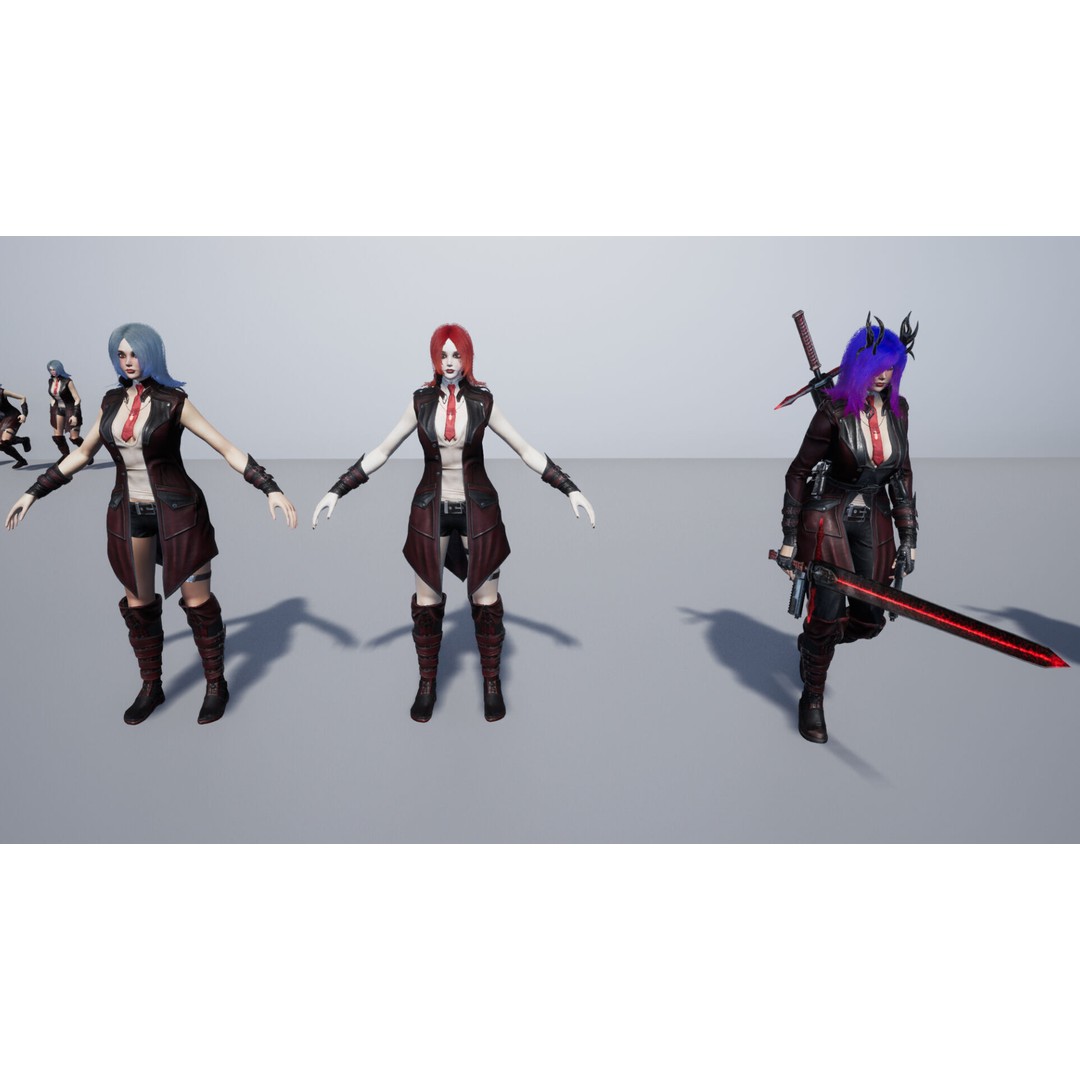Half Blood Characters 3D Model – Low Poly Rigged Fantasy Asset, FBX - View 48