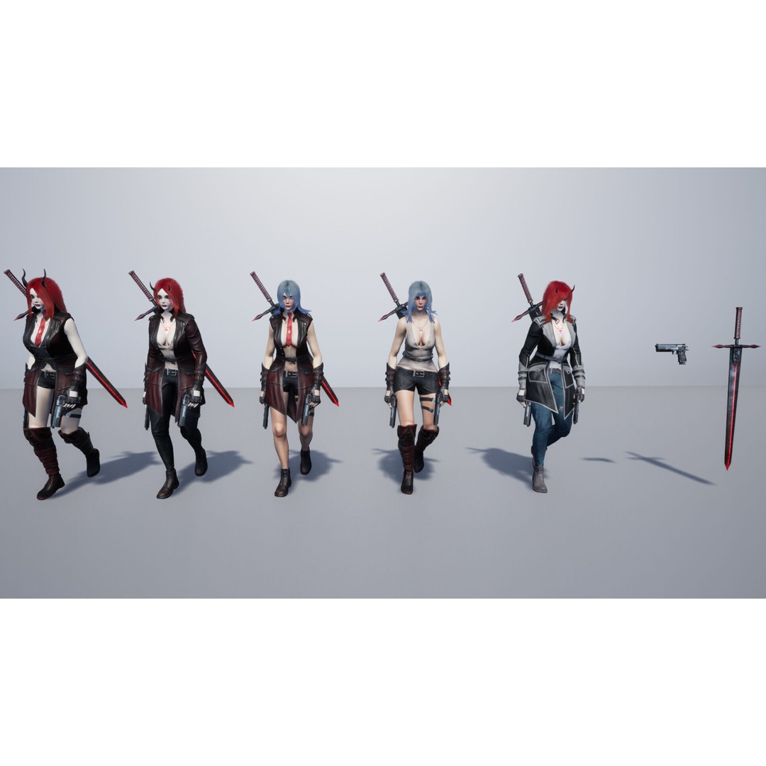 Half Blood Characters 3D Model – Low Poly Rigged Fantasy Asset, FBX - View 52